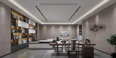 现代经理办公室3D模型下载